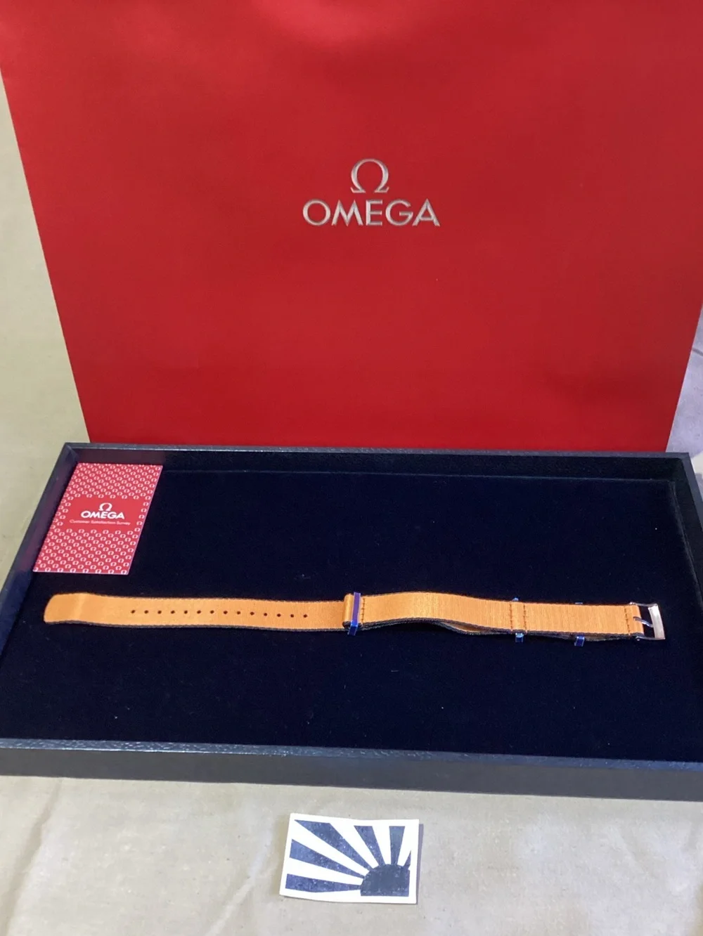 Omega Nylon Strap Polyamide, Black and Orange Ref. 031CWZ010648 20mm